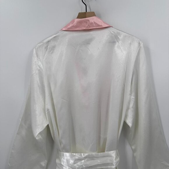 Victoria’s Secret Vintage Robe White Satin Size M/L Medium/Large Gold Label - Picture 7 of 12